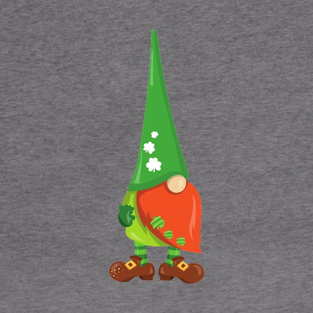 Saint Patrick's Day, Cute Gnome, Lucky Clovers by Jelena Dunčević